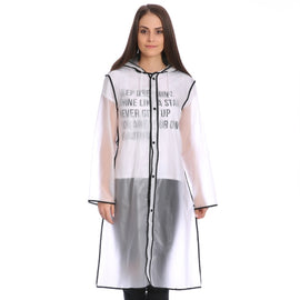 EVA Edging Conjoined Poncho Edge Design Transparent Hat Brim Rain Covers Waterproof Outdoor Raincoat, Size: L, Suitable for 150-170cm Height, Size: L
