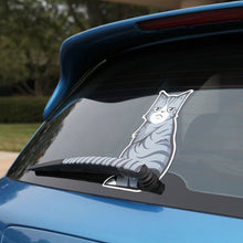 Load image into Gallery viewer, Vehicle Car Rear Windshield Window Wiper Reflective Self-Adhesive Cat Moving Tail Vinyl Decal Sticker, Frowning Cat, Smiling Cat