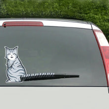 Load image into Gallery viewer, Vehicle Car Rear Windshield Window Wiper Reflective Self-Adhesive Cat Moving Tail Vinyl Decal Sticker, Frowning Cat, Smiling Cat
