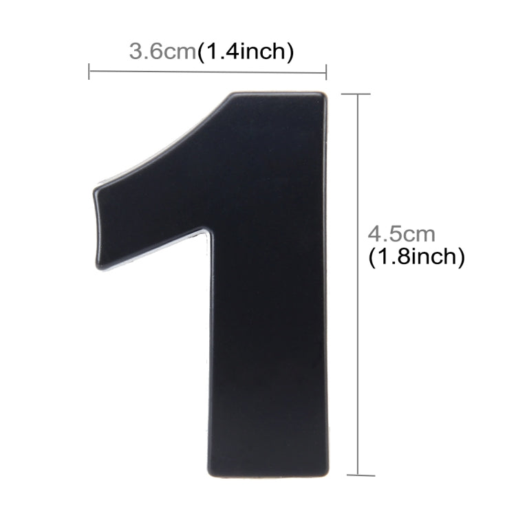 Car Vehicle Badge Emblem 3D Number One Self-adhesive Sticker Decal, Size: 3.6*4.5*0.5cm, 1, 2, 3, 4, 5, 6, 7, 8