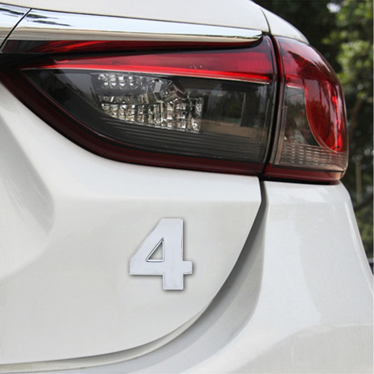 Car Vehicle Badge Emblem 3D Number One Self-adhesive Sticker Decal, Size: 3.6*4.5*0.5cm, 1, 2, 3, 4, 5, 6, 7, 8