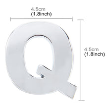Load image into Gallery viewer, Car Vehicle Badge Emblem 3D English Letter Self-adhesive Sticker Decal, Size: 4.5*4.5*0.5cm, Q, G, R, H, S, I, T, A, J, U, Y, K, V, Z, L, W, B, M, X, C, N, D, O, E, P, F