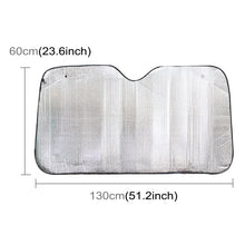 Load image into Gallery viewer, Silver Aluminum Foil Sun Shade Car Windshield Visor Cover Block Front Window Sunshade UV Protect, Size: 130 x 60cm, 130 x 60cm