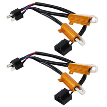 Load image into Gallery viewer, 2 PCS H4 Car Canbus Error Canceller Decoder Load Resistor LED 50W 8 Ohm No Blinking Decoder Heat Resistance Aluminum Case Heat Sink High Power Metal Shell Resistance, H4