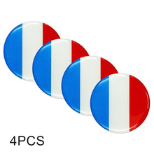 Load image into Gallery viewer, 4 PCS Car-Styling France Flag Pattern Metal Wheel Hub Decorative Sticker, Diameter: 5.8cm, France Flag