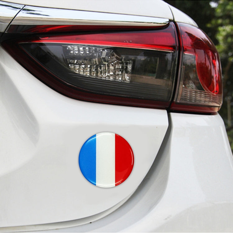 4 PCS Car-Styling France Flag Pattern Metal Wheel Hub Decorative Sticker, Diameter: 5.8cm, France Flag