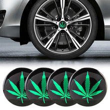 Load image into Gallery viewer, 4 PCS Car-Styling Green Leaves Pattern Metal Wheel Hub Decorative Sticker, Diameter: 5.8cm, Green Leaves