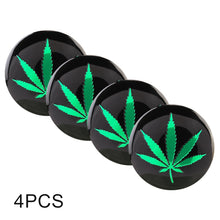 Load image into Gallery viewer, 4 PCS Car-Styling Green Leaves Pattern Metal Wheel Hub Decorative Sticker, Diameter: 5.8cm, Green Leaves