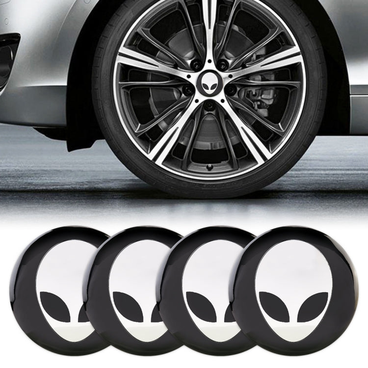 4 PCS Car-Styling Alien Pattern Metal Wheel Hub Decorative Sticker, Diameter: 5.8cm, Alien Pattern