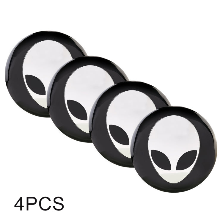 4 PCS Car-Styling Alien Pattern Metal Wheel Hub Decorative Sticker, Diameter: 5.8cm, Alien Pattern