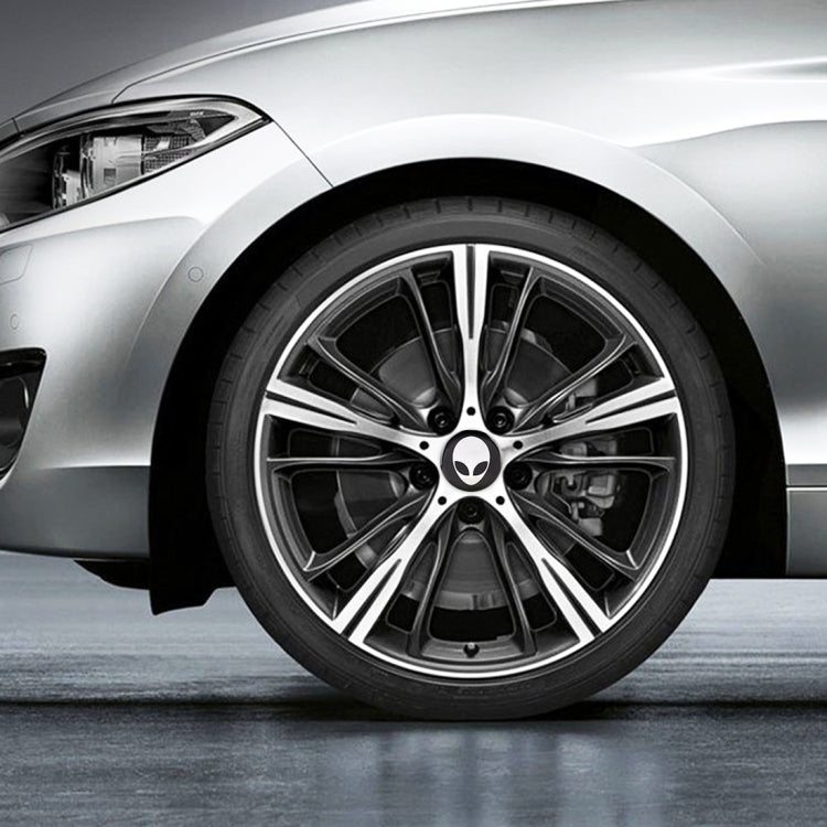 4 PCS Car-Styling Alien Pattern Metal Wheel Hub Decorative Sticker, Diameter: 5.8cm, Alien Pattern