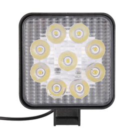 DC 10-30V 27W 2500LM 6000K Waterproof Vehicle Car Boat Marine External Work Lights Emergency Lights 30 Degrees Adjustable Spot Light LED Car Bulbs with 9 Intense Wafer LED Lights, Spot Light+27W