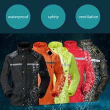 Load image into Gallery viewer, Durable Reflective Motorcycle Split Raincoat Pants Riding Bicycle Electric Bike Windproof Waterproof Rain Wear for Adult, Size: L(Red), Size: L