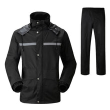 Load image into Gallery viewer, Durable Reflective Motorcycle Split Raincoat Pants Riding Bicycle Electric Bike Windproof Waterproof Rain Wear for Adult, Size: 2XL(Black), Size: 2XL