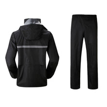 Load image into Gallery viewer, Durable Reflective Motorcycle Split Raincoat Pants Riding Bicycle Electric Bike Windproof Waterproof Rain Wear for Adult, Size: 2XL(Black), Size: 2XL