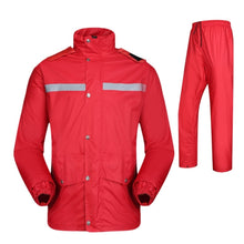 Load image into Gallery viewer, Durable Reflective Motorcycle Split Raincoat Pants Riding Bicycle Electric Bike Windproof Waterproof Rain Wear for Adult, Size: 2XL(Red), Size: 2XL