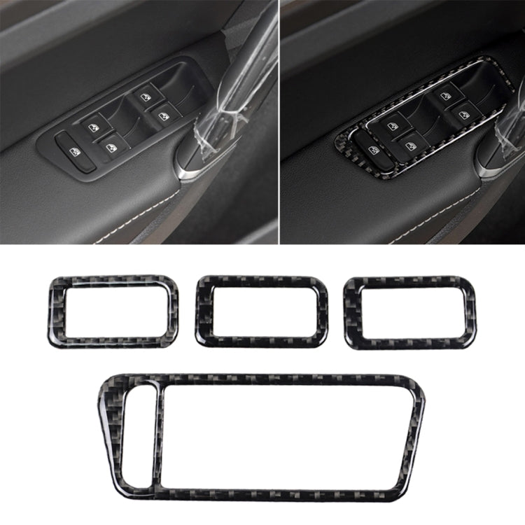 Car Carbon Fiber Window Lift Panel Decorative Sticker for Volkswagen Golf 7 2013-2017, Left Drive, Window Lift Panel