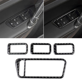 Car Carbon Fiber Window Lift Panel Decorative Sticker for Volkswagen Golf 7 2013-2017, Left Drive, Window Lift Panel