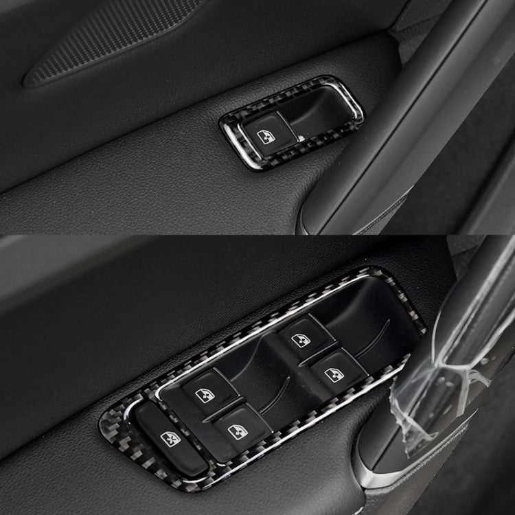 Car Carbon Fiber Window Lift Panel Decorative Sticker for Volkswagen Golf 7 2013-2017, Left Drive, Window Lift Panel