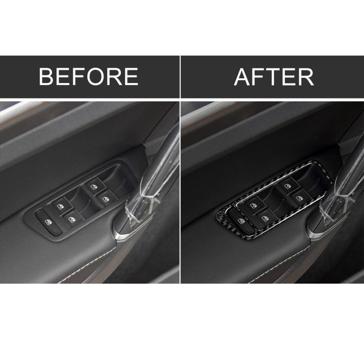 Car Carbon Fiber Window Lift Panel Decorative Sticker for Volkswagen Golf 7 2013-2017, Left Drive, Window Lift Panel