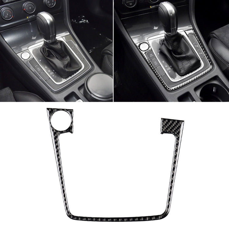 Car Carbon Fiber Gear Position Panel Frame Decorative Sticker for Volkswagen Golf 7 2013-2017, with Hole and Start and Stop, Left Drive, Gear Position Panel