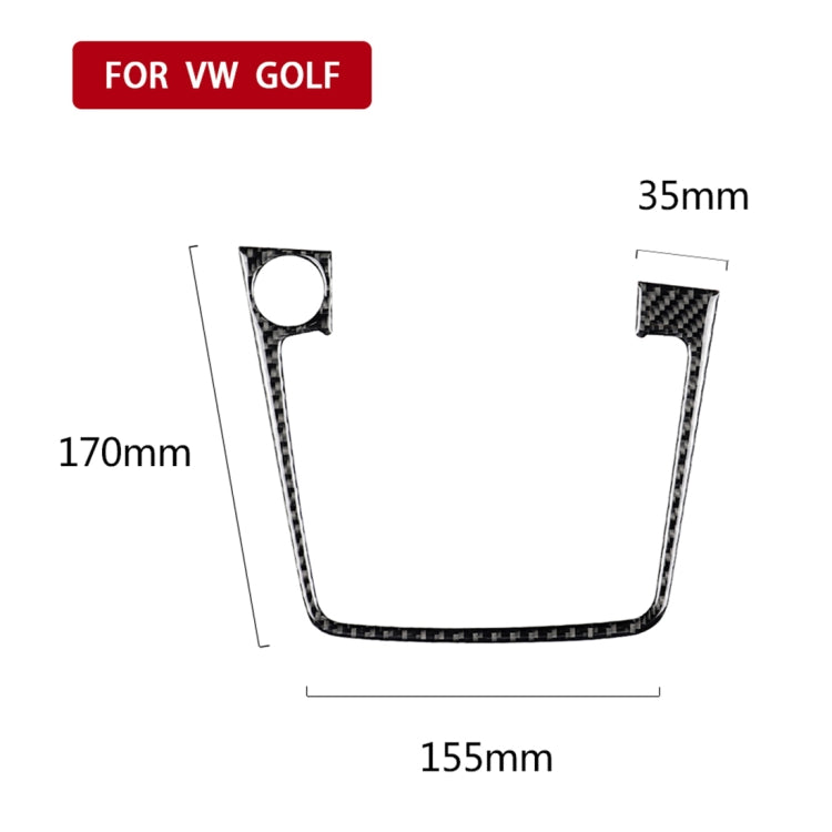 Car Carbon Fiber Gear Position Panel Frame Decorative Sticker for Volkswagen Golf 7 2013-2017, with Hole and Start and Stop, Left Drive, Gear Position Panel