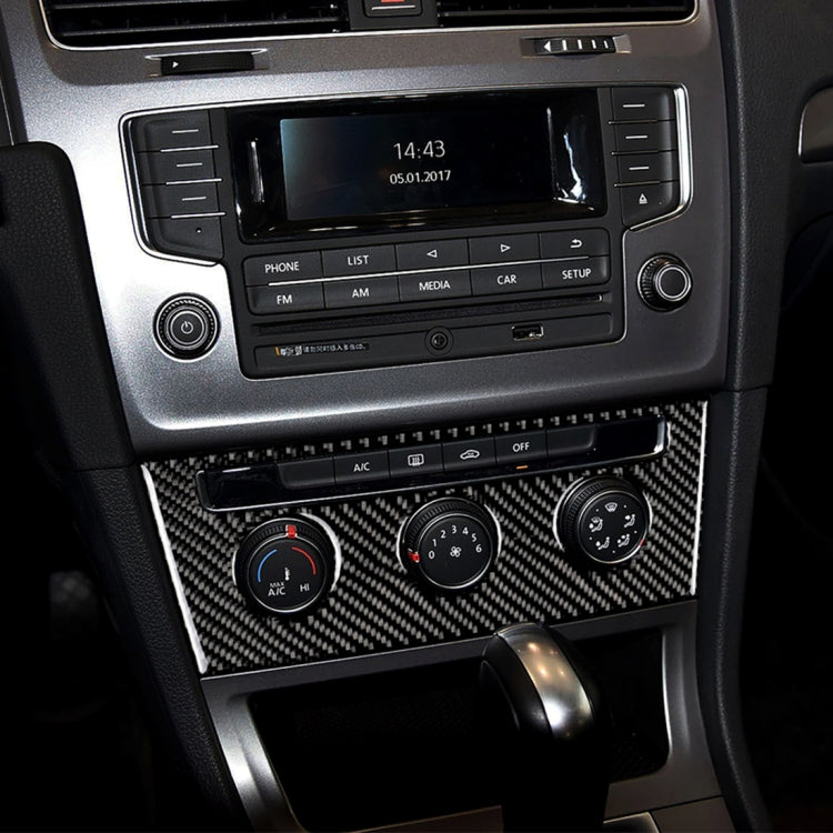 Car Carbon Fiber Air Conditioning Rotary Button Decorative Sticker for Volkswagen Golf 7 2013-2017, Air Conditioning Rotary Button