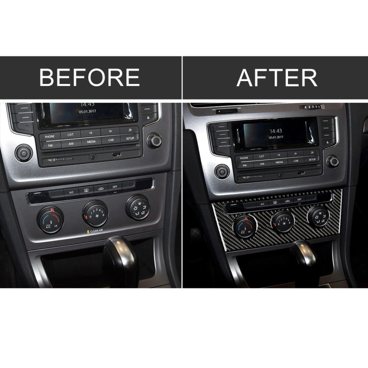 Car Carbon Fiber Air Conditioning Rotary Button Decorative Sticker for Volkswagen Golf 7 2013-2017, Air Conditioning Rotary Button