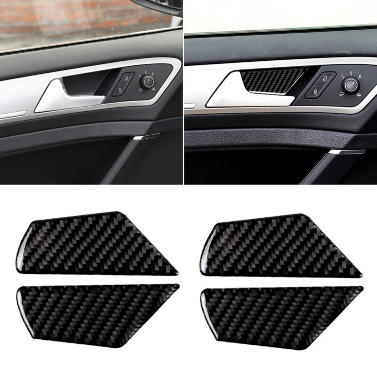 Car Carbon Fiber Door Inner Handle Wrist Panel Decorative Sticker for Volkswagen Golf 7 2013-2017, Door Inner Handle Wrist