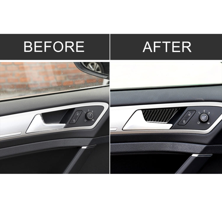 Car Carbon Fiber Door Inner Handle Wrist Panel Decorative Sticker for Volkswagen Golf 7 2013-2017, Door Inner Handle Wrist