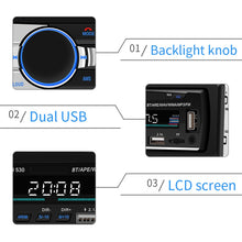 Load image into Gallery viewer, SWM-530 12V Universal Car Dual USB Charger Radio Receiver MP3 Player, Support FM &amp; Bluetooth with Remote Control, SWM-530