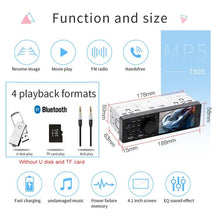 Load image into Gallery viewer, 7805 4.1 inch Universal Car Radio Receiver MP5 Player, Support FM &amp; Bluetooth &amp; TF Card with Remote Control, 7805