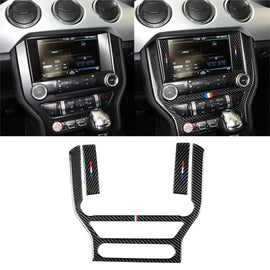 Car USA Color Carbon Fiber Central Control Panel Decorative Sticker for Ford Mustang 2015-2017, Central Control Panel