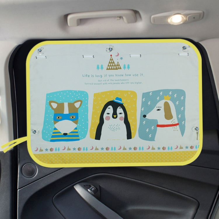 Car Large Rear Window Sunscreen Insulation Window Sunshade Cover, Size: 70*50cm, Pink Elephant, Little Fox, Underwater World, Deer, Good Friend, Bear, Yellow Penguin, Bears Homes, Happy Elephant, Small Fish, Happy Forest, Spectacle Bear, Snow Bear     ...