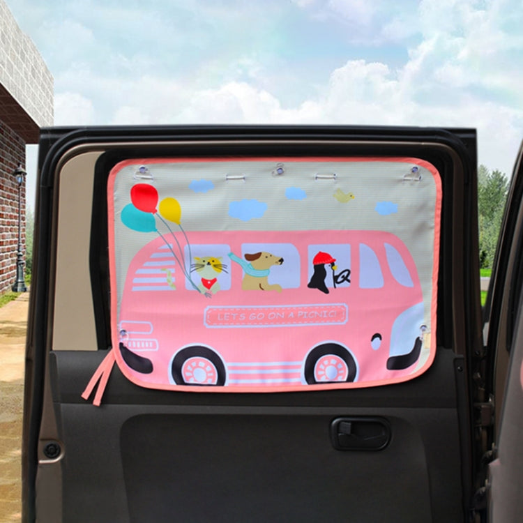 Car Large Rear Window Sunscreen Insulation Window Sunshade Cover, Size: 70*50cm, Pink Elephant, Little Fox, Underwater World, Deer, Good Friend, Bear, Yellow Penguin, Bears Homes, Happy Elephant, Small Fish, Happy Forest, Spectacle Bear, Snow Bear     ...