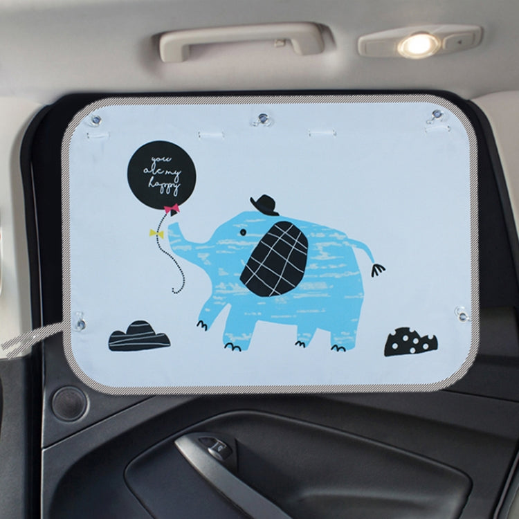 Car Large Rear Window Sunscreen Insulation Window Sunshade Cover, Size: 70*50cm, Pink Elephant, Little Fox, Underwater World, Deer, Good Friend, Bear, Yellow Penguin, Bears Homes, Happy Elephant, Small Fish, Happy Forest, Spectacle Bear, Snow Bear     ...