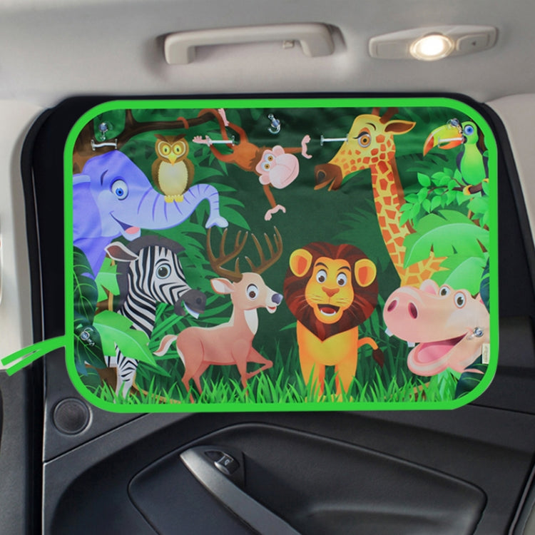 Car Large Rear Window Sunscreen Insulation Window Sunshade Cover, Size: 70*50cm, Pink Elephant, Little Fox, Underwater World, Deer, Good Friend, Bear, Yellow Penguin, Bears Homes, Happy Elephant, Small Fish, Happy Forest, Spectacle Bear, Snow Bear     ...