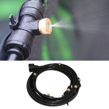 Load image into Gallery viewer, Outdoor Lawn Garden PE Hose Mist Watering Line Misting Cooling System with 16 x Mist Nozzles, Length: 12m, Length: 12m