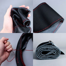 Load image into Gallery viewer, Car Universal Genuine Leather Hand-stitched Steering Wheel Cover