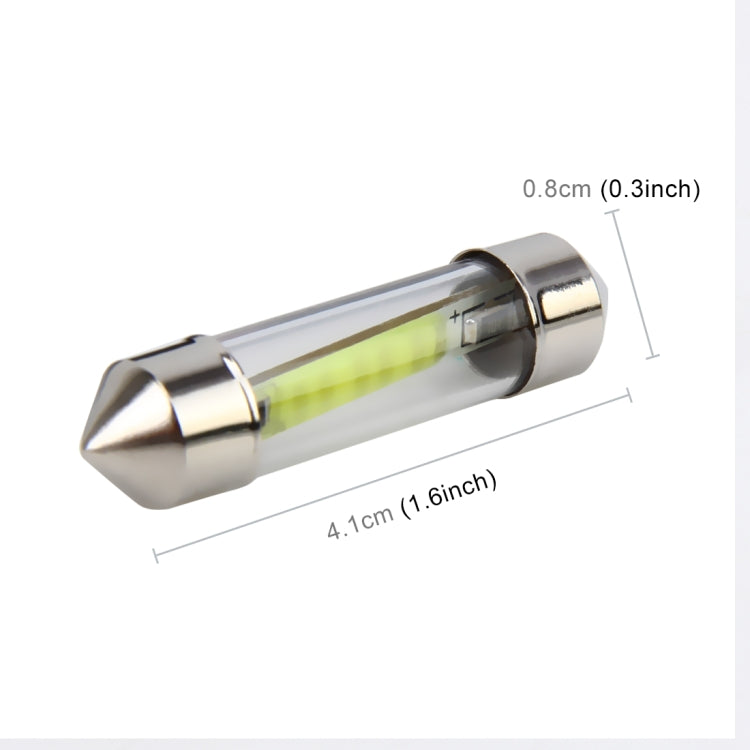 10 PCS 41mm 1W 6000K White Light Car Dome Lamp License LED Reading Light, DC 12V, 41mm