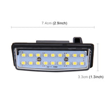 Load image into Gallery viewer, 2 PCS LED License Plate Light 18-SMD Bulbs Lamps for Nissan/Teana 03 / Tada 03-08 /Sylphy 2008 /Sunny 2001-2006,2W 120LM,6000K, DC12V(White Light), for Nissan