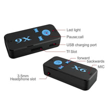 Load image into Gallery viewer, HQX6 Car Bluetooth V4.1 Audio Music Player Receiver Adapter, Support Wireless Hands-free &amp; TF Card &amp; USB Charge, HQX6