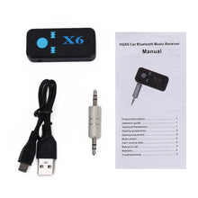 Load image into Gallery viewer, HQX6 Car Bluetooth V4.1 Audio Music Player Receiver Adapter, Support Wireless Hands-free &amp; TF Card &amp; USB Charge, HQX6