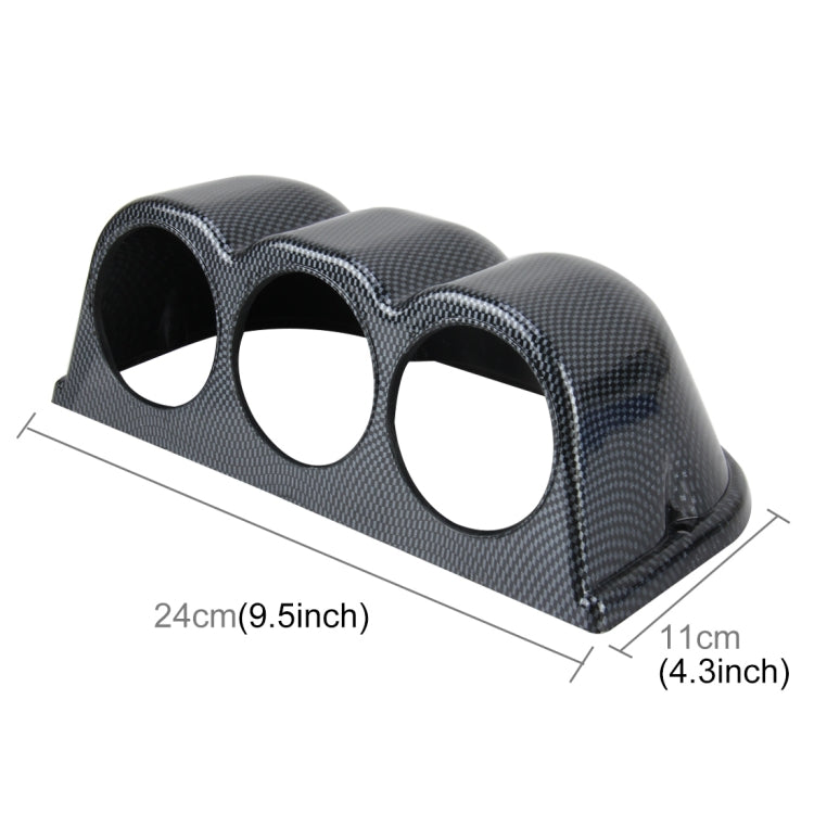 60mm Universal Horizontal Carbon lead Material 3 Triple Auto Car Dash Gauge Meter Pod Mount Holder Dashboard 3 Hole Cup Vehicle Performance Meter Instrument Accessories, Horizontal