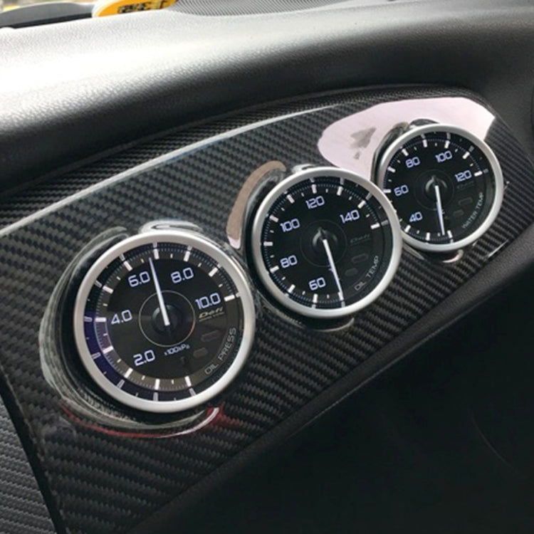 60mm Universal Horizontal Carbon lead Material 3 Triple Auto Car Dash Gauge Meter Pod Mount Holder Dashboard 3 Hole Cup Vehicle Performance Meter Instrument Accessories, Horizontal