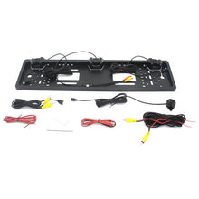 Load image into Gallery viewer, PZ600-L Europe Car License Plate Frame Rear View Camera Visual Rear View Parking System with 2 Reversing Radar Detector, with 2 Reversing Radar Detector