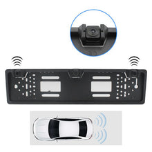 Load image into Gallery viewer, PZ600-L Europe Car License Plate Frame Rear View Camera Visual Rear View Parking System with 2 Reversing Radar Detector, with 2 Reversing Radar Detector