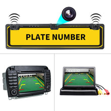 Load image into Gallery viewer, PZ600-L Europe Car License Plate Frame Rear View Camera Visual Rear View Parking System with 2 Reversing Radar Detector, with 2 Reversing Radar Detector
