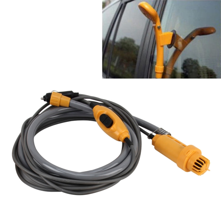 DC 12V Taking Shower Washing Car Washing Dish Water Power Adjustable Automobile Shower Set with 2m Plastic Hose, 2m