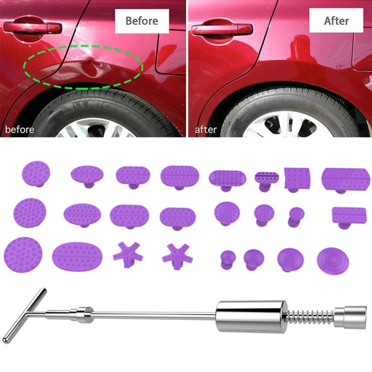 Auto Repair Body Tool Kit PDR Dent Paintless Repair Tools Dent Puller Slide Hammer Reverse Hammer Aluminum Suction Cups for Dent, With Red T handle, Without Red T handle